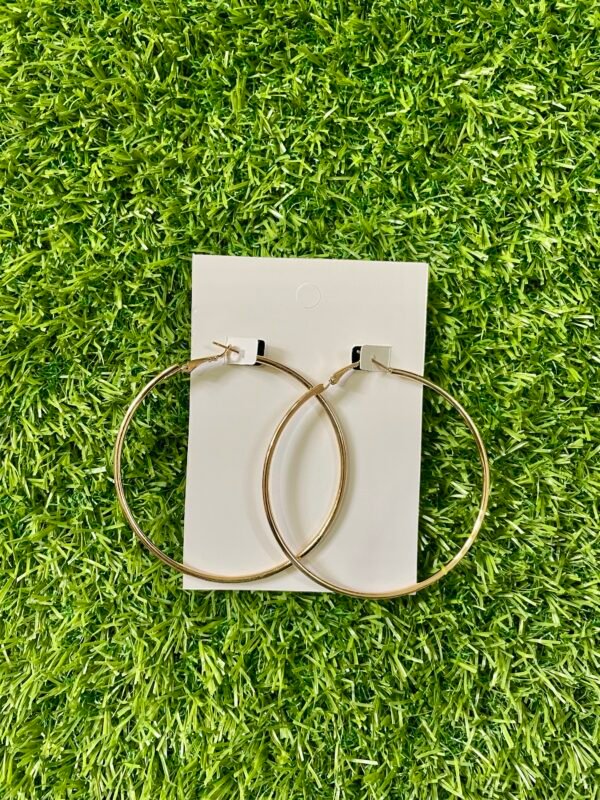 Imported Large Hoop Earrings - Gold - Image 3