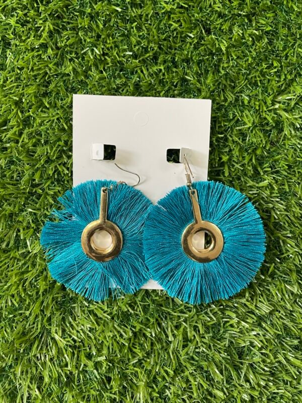 Imported Gold-Tone Tassel Drop Earrings - Image 2
