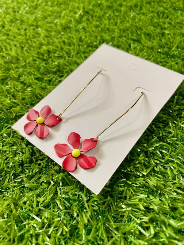 Premium Quality Imported Polymer Clay Flower Earrings - Image 2