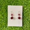 Imported Red Gemstone Earrings for Women - Image 2