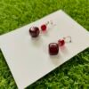 Imported Red Gemstone Earrings for Women