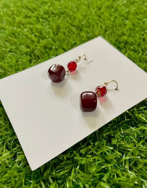 Imported Red Gemstone Earrings for Women