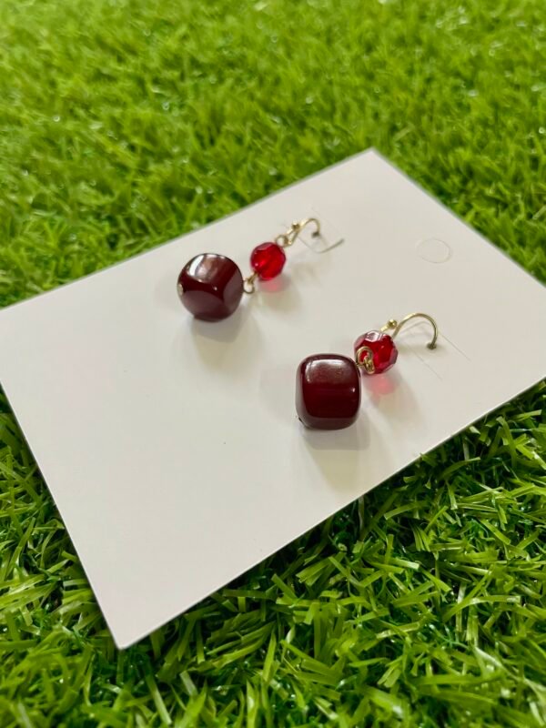 Imported Red Gemstone Earrings for Women