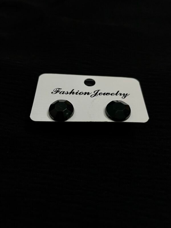 Premium Quality Black Stud Earrings - Image 2