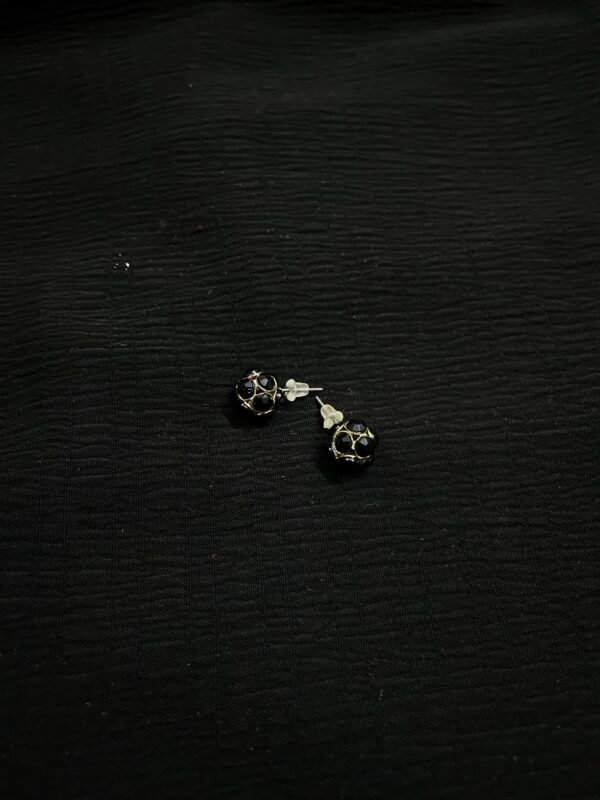Black Rhinestone Stud Earrings