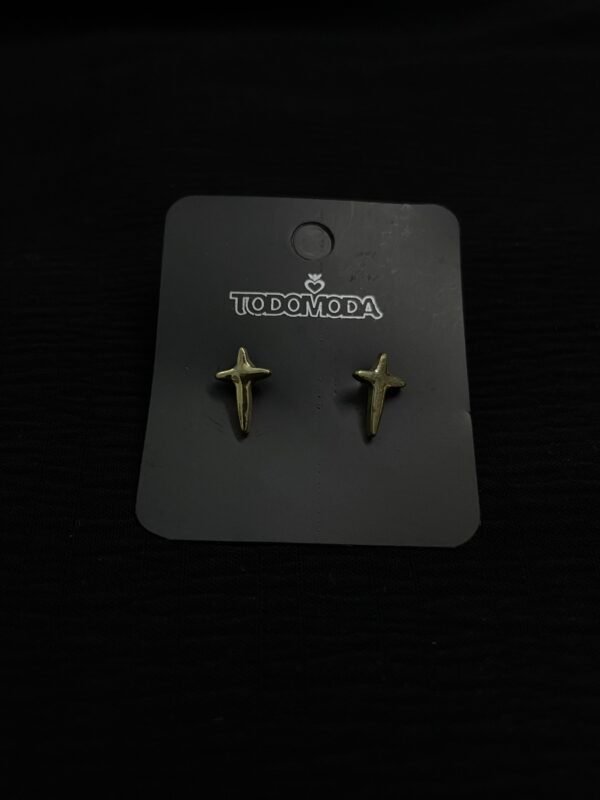 Imported Gold-Plated Cross Stud Earrings