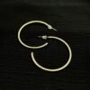 Imported Textured Gold Hoop Earrings - Image 3