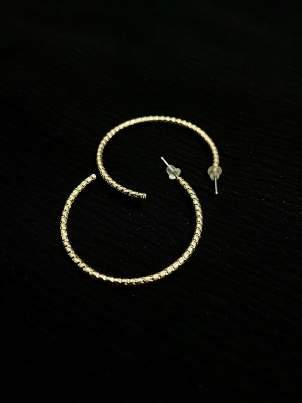 Imported Textured Gold Hoop Earrings