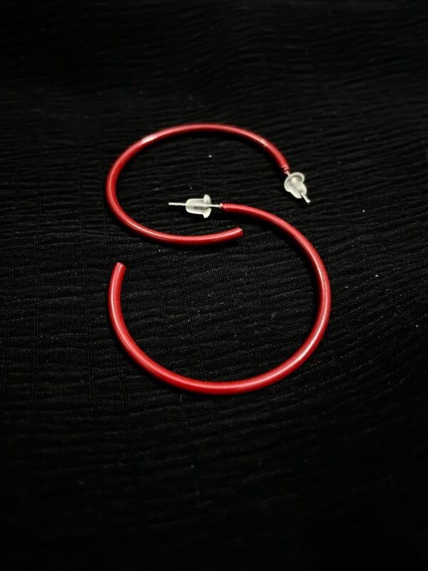 Imported Red Hoop Earrings - Fashion Jewelry