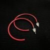Imported Red Hoop Earrings - Fashion Jewelry - Image 2