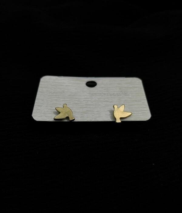 Imported Minimalist Gold Bird Stud Earrings – Elegant and Stylish Jewellery - Image 3
