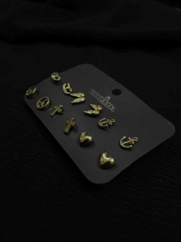 Imported Gold Tone Stud Earrings Set - Fashion Jewellery - Image 2