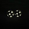 Imported Gold-Tone Black & White Polka Dot Earrings
