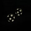 Imported Gold-Tone Black & White Polka Dot Earrings - Image 2