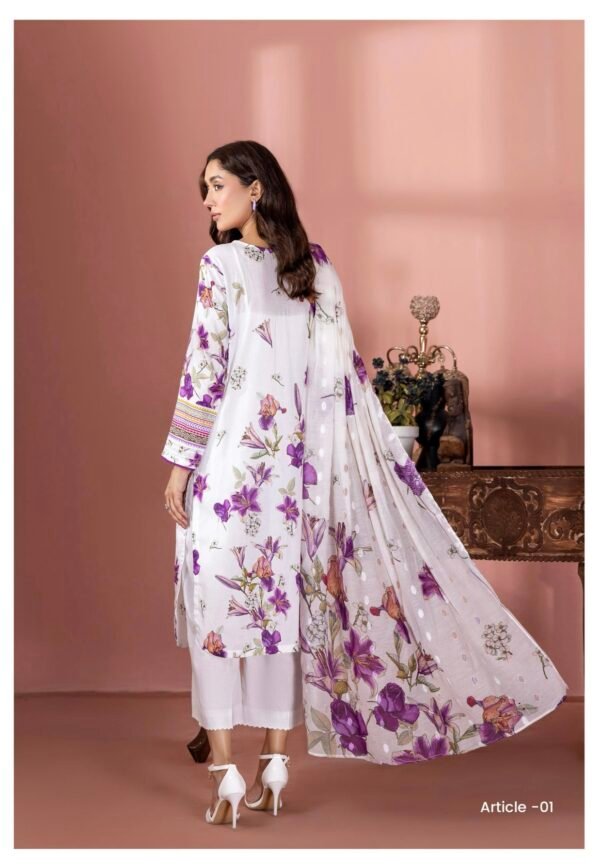 BANAFSHA by Gull Jee - Embroidered Unstitched 3 Piece Lawn Collection'25 - A01 - Image 2