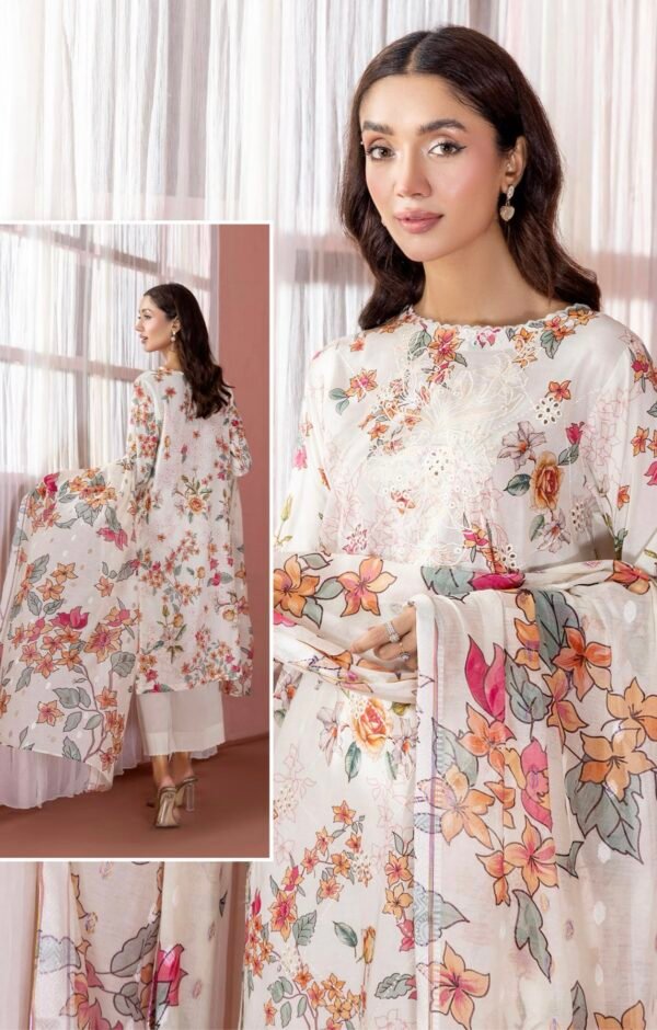 BANAFSHA by Gull Jee - Embroidered Unstitched 3 Piece Lawn Collection'25 - A09 - Image 2