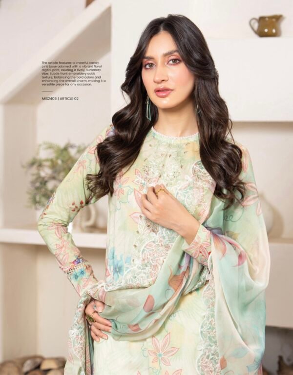 PREMIUM MISHAAL by Gull Jee - DIGITAL PRINTED EMBROIDERED 3 PIECE EDIT’25 - A02 - Image 3