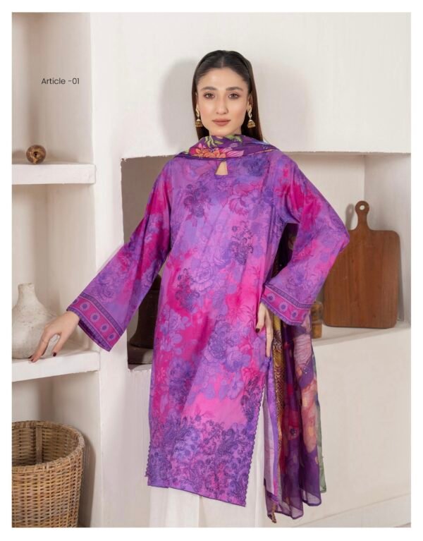 NOORIE by Gull Jee - Unstitched 3 Piece Law Collection'25 Volume 01 - A01 - Image 3