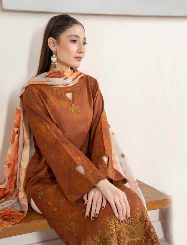 NOORIE by Gull Jee - Unstitched 3 Piece Law Collection'25 Volume 01 - A05 - Image 3