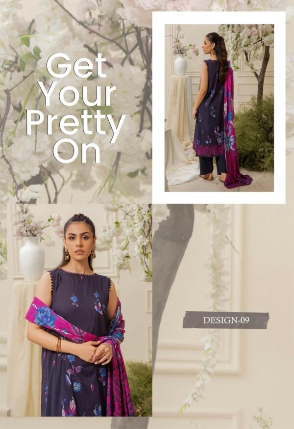 VINTaGE FLaIR By Gull Jee - Unstitched 3 Piece Lawn Collection VOL-01 / EDIT 25 - D09 - Image 2