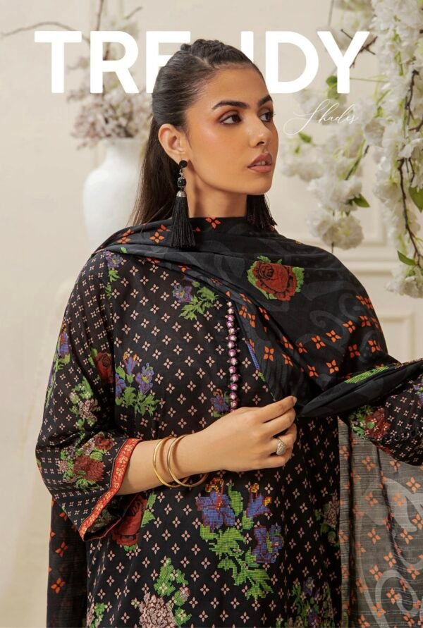 VINTaGE FLaIR By Gull Jee - Unstitched 3 Piece Lawn Collection VOL-01 / EDIT 25 - D11 - Image 3