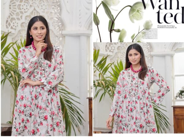 Bau-G Stitched 2Pcs Lawn Collection 2025 - Ash White - Image 3