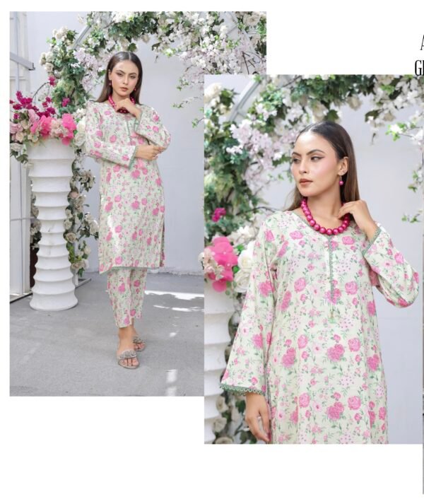 Bau-G Stitched 2Pcs Lawn Collection 2025 - Light Green