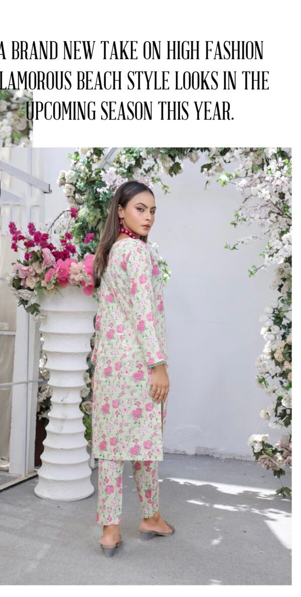 Bau-G Stitched 2Pcs Lawn Collection 2025 - Light Green - Image 2