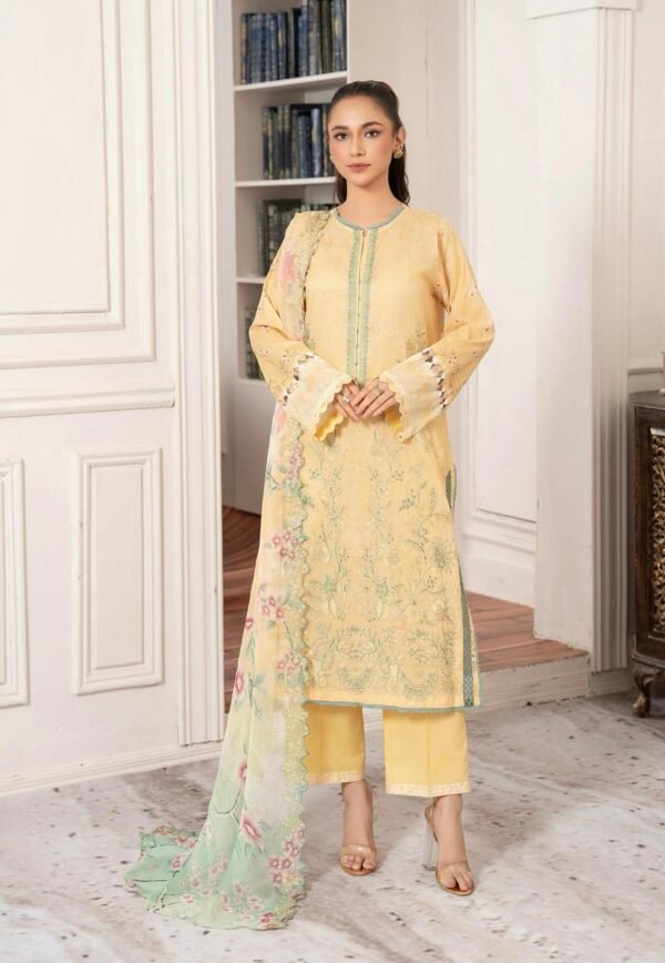 Premium MORJA By Gull Jee - Unstitched 3 Piece Embroidered Chickankari Lawn VOLUME-08 | EDIT'25 - A2