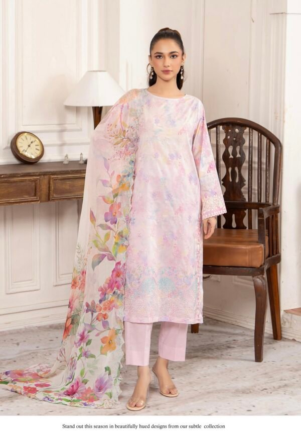 Premium MORJA By Gull Jee - Unstitched 3 Piece Embroidered Chickankari Lawn VOLUME-08 | EDIT'25 - A7