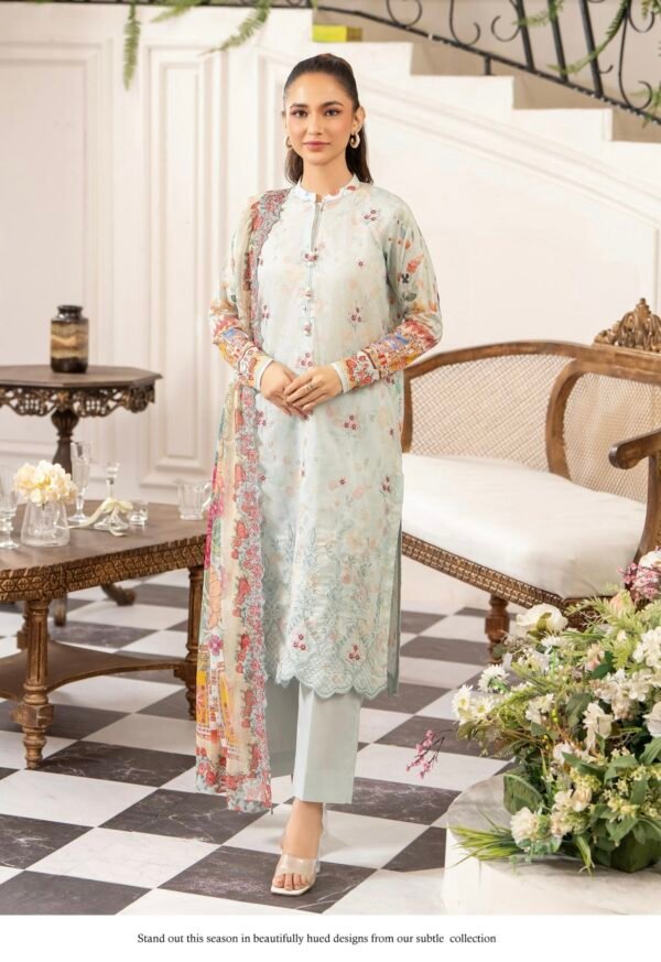 Premium MORJA By Gull Jee - Unstitched 3 Piece Embroidered Chickankari Lawn VOLUME-08 | EDIT'25 - A10
