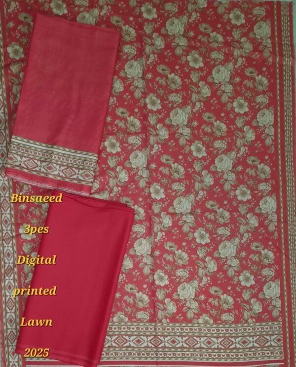 Bin Saeed Unstitched Digital Printed Summer Lawn Collection 2025 - D76