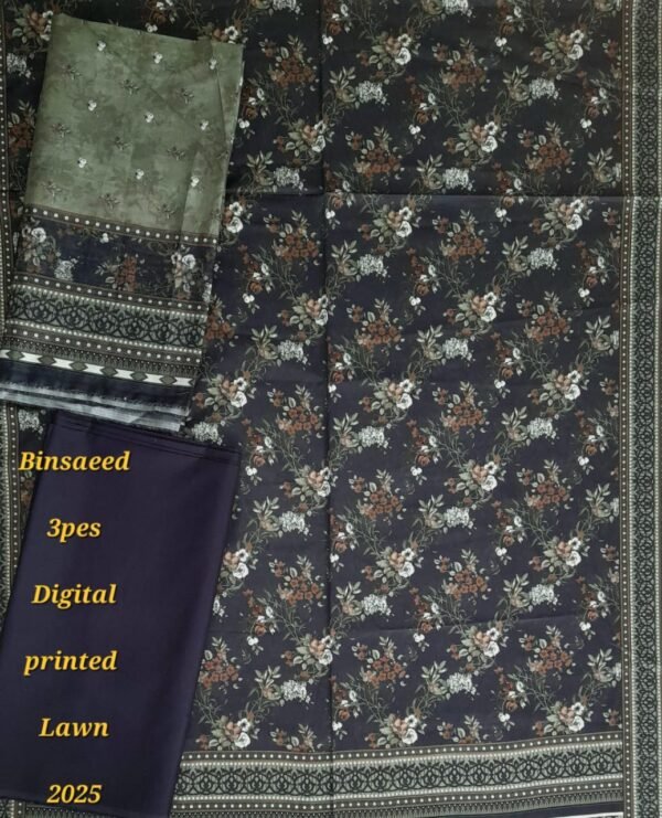 Bin Saeed Unstitched Digital Printed Summer Lawn Collection 2025 - D83