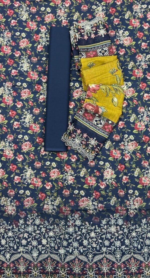 Bin Saeed Embroidered Chikankari Lawn Unstitched 3 Piece Summer Collection - D12