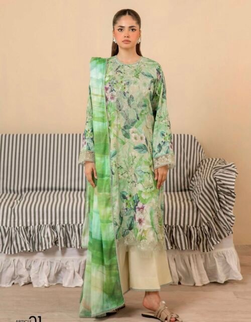 GULJEENA by Gull Jee - Unstitched 3-Piece Premium Embroidered Collection - A01