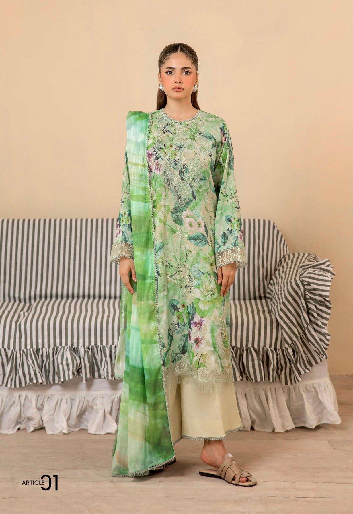 GULJEENA by Gull Jee - Unstitched 3-Piece Premium Embroidered Collection - A01