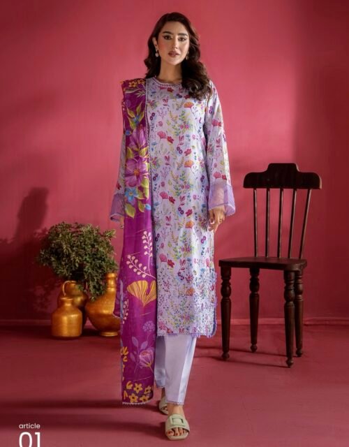 EVELYN by Gull Jee - Unstitched 3 Piece Embroidered collection' 25 VOLUME-01 - A01