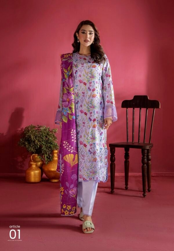 EVELYN by Gull Jee - Unstitched 3 Piece Embroidered collection' 25 VOLUME-01 - A01