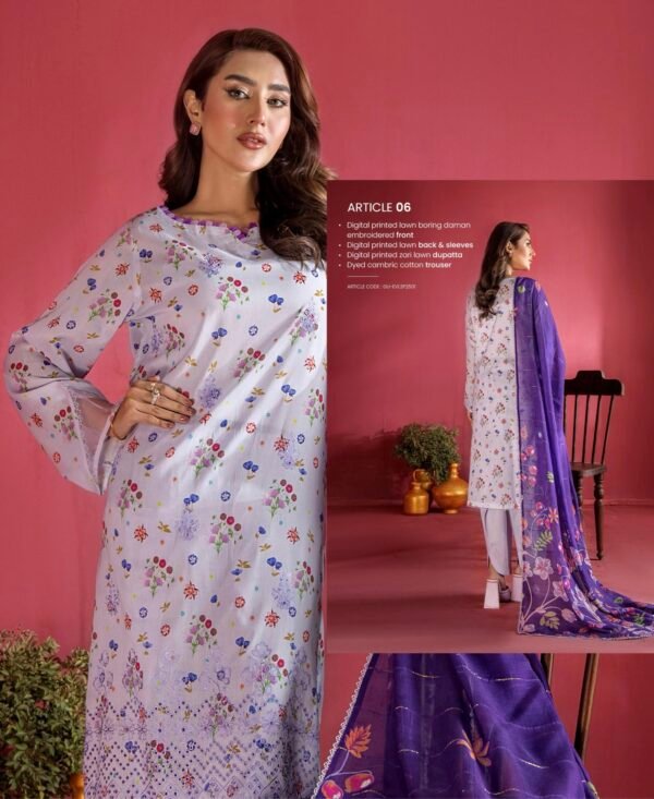 EVELYN by Gull Jee - Unstitched 3 Piece Embroidered collection' 25 VOLUME-01 - A06 - Image 2
