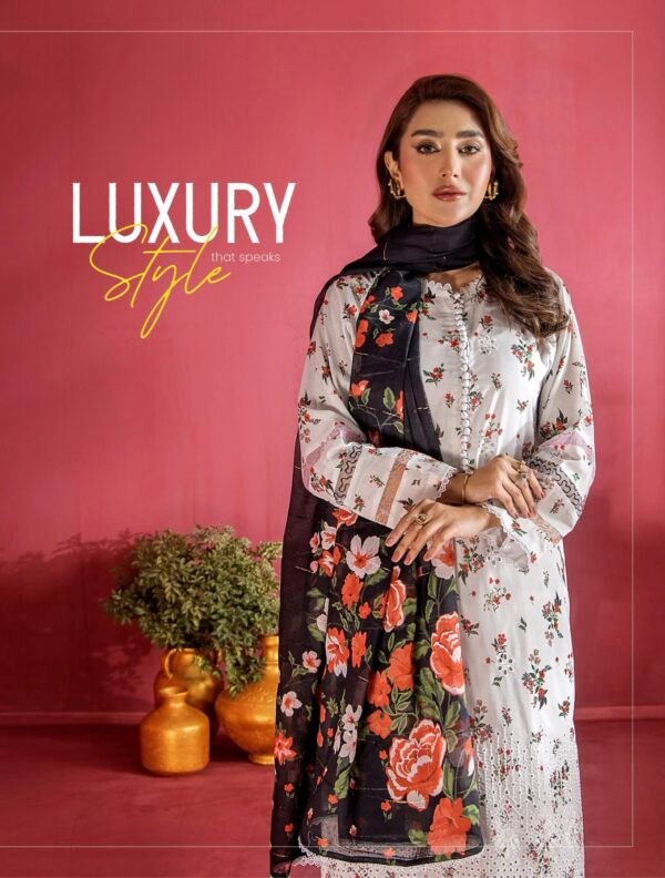 EVELYN by Gull Jee - Unstitched 3 Piece Embroidered collection' 25 VOLUME-01 - A08 - Image 3