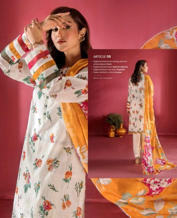 EVELYN by Gull Jee - Unstitched 3 Piece Embroidered collection' 25 VOLUME-01 - A09 - Image 2