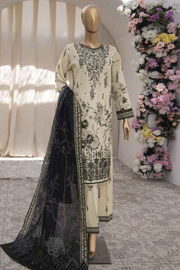 Nayab Printkari By HZ Unstitched 3 Piece Embroidered Chickankari Lawn Collection-NPE-03