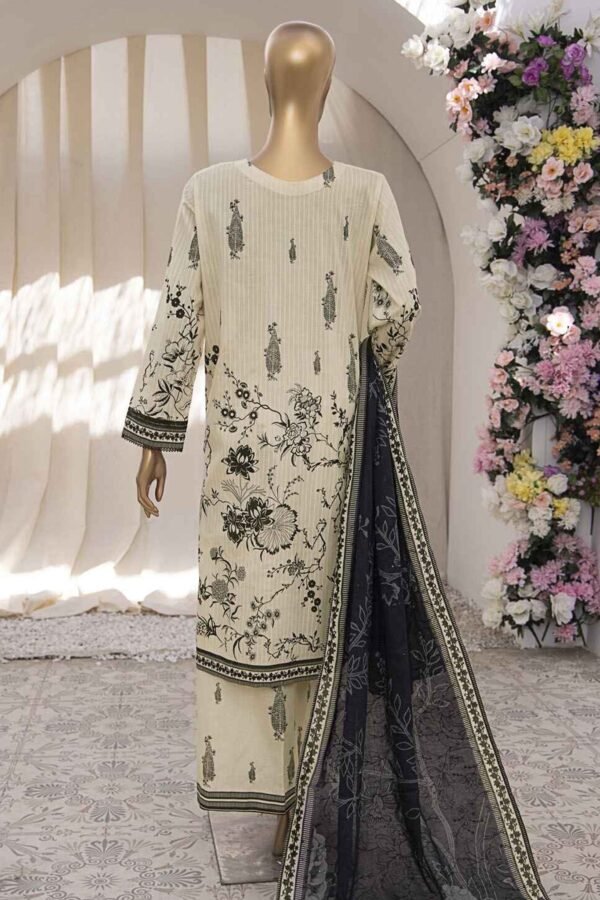 Nayab Printkari By HZ Unstitched 3 Piece Embroidered Chickankari Lawn Collection-NPE-03 - Image 2