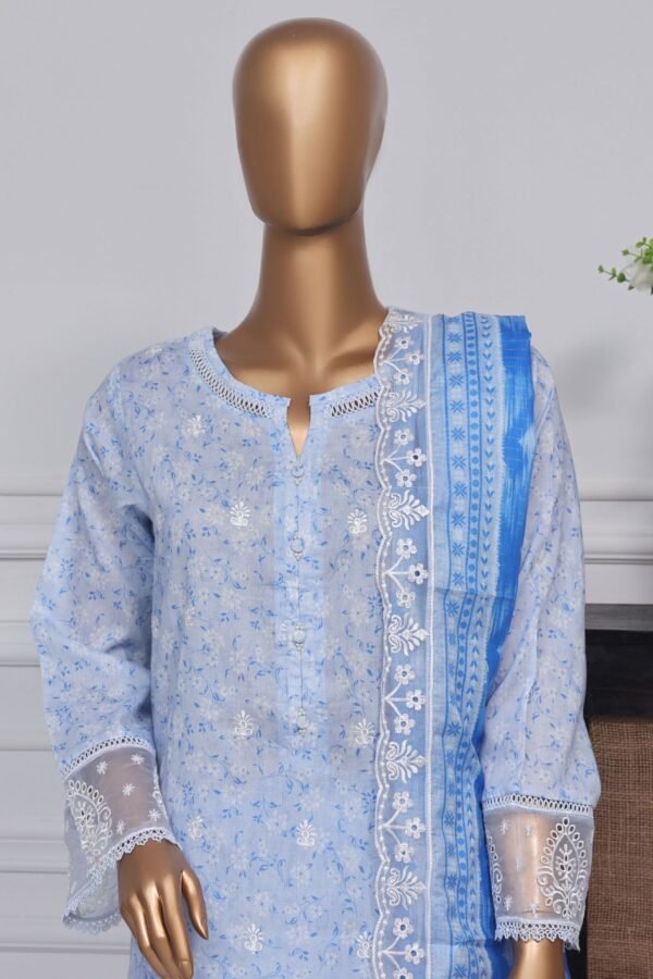 Amyrah By Sada Bahar Stitched 3 Piece Embroidered Festive Collection - Sky - Image 2