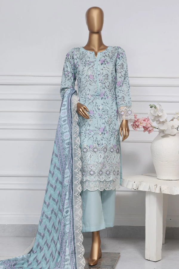 Amyrah By Sada Bahar Stitched 3 Piece Embroidered Festive Collection - Sky Blue