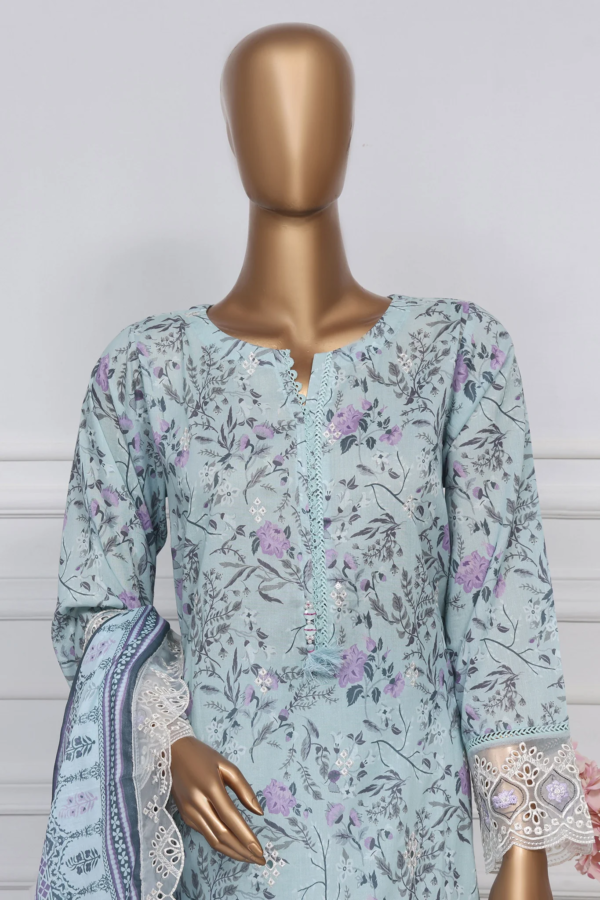 Amyrah By Sada Bahar Stitched 3 Piece Embroidered Festive Collection - Sky Blue - Image 2