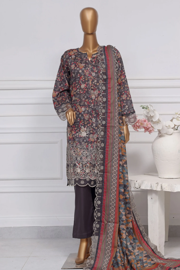 Amyrah By Sada Bahar Stitched 3 Piece Embroidered Festive Collection - Brown