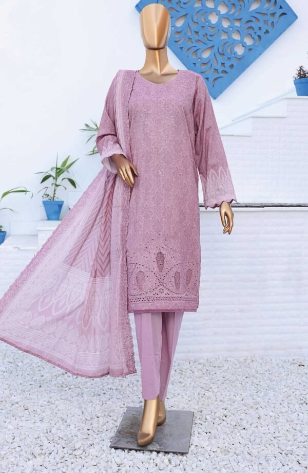 Premium Venice by HZ Textile - Unstitched 3 Piece Embroidered Chickankari Lawn Summer Collection - Purple