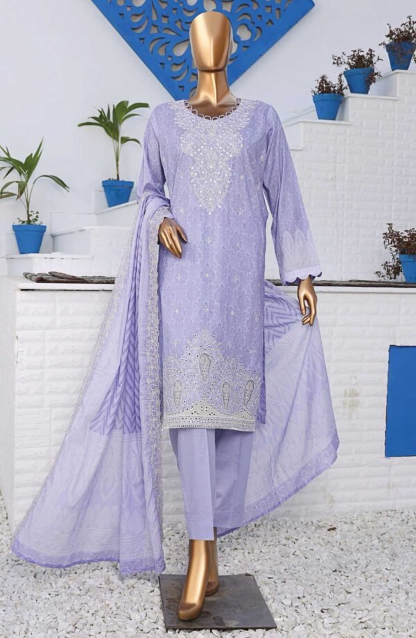 Premium Venice by HZ Textile - Unstitched 3 Piece Embroidered Chickankari Lawn Summer Collection - Purple