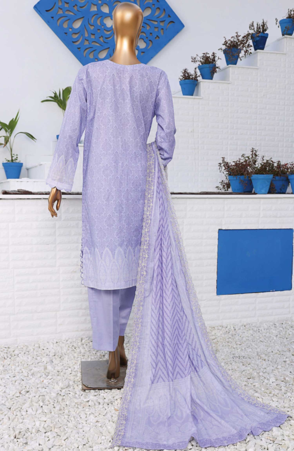 Premium Venice by HZ Textile - Unstitched 3 Piece Embroidered Chickankari Lawn Summer Collection - Purple - Image 3